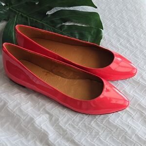 Madewell Elegant Coral Patent Leather Women's Ballet Flats Summer Shoes